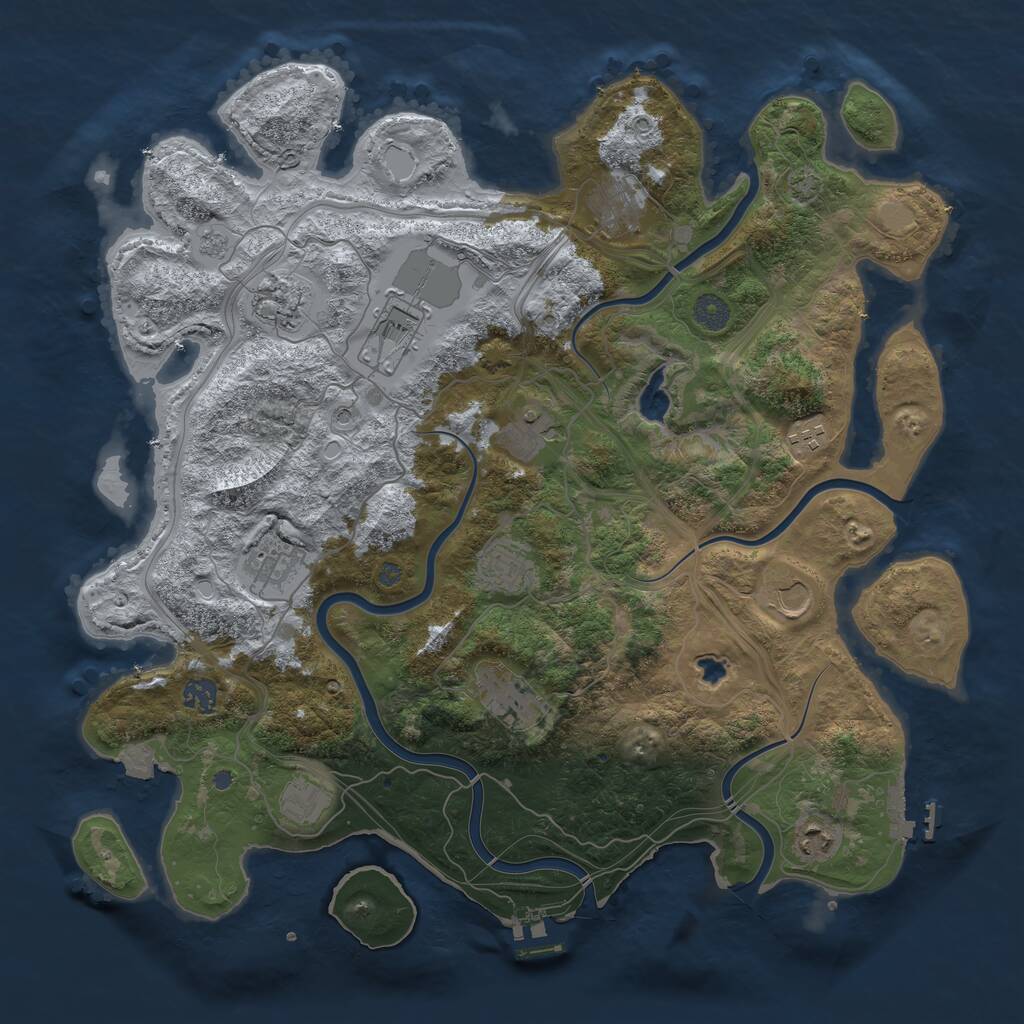 Rust Map: Procedural Map, Size: 4250, Seed: 786158721, 19 Monuments