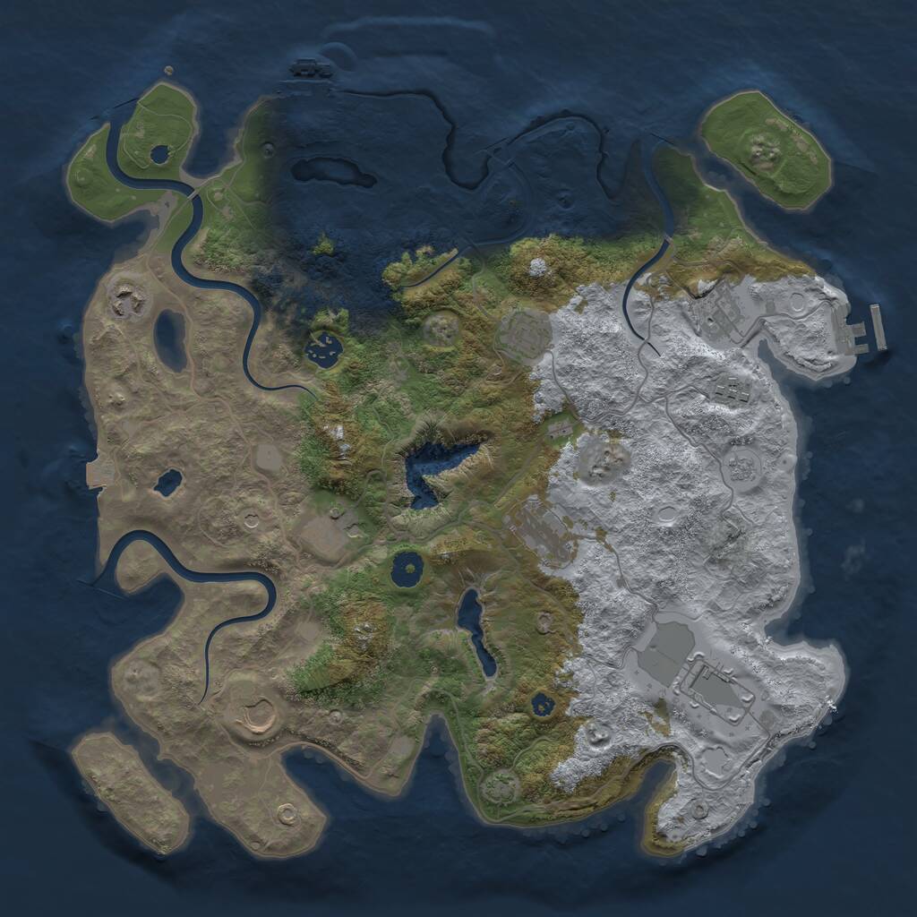 Rust Map: Procedural Map, Size: 4000, Seed: 24436723, 15 Monuments