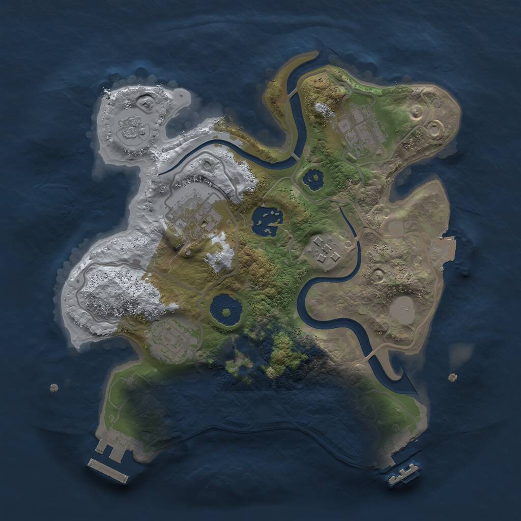Rust Map: Procedural Map, Size: 2500, Seed: 1599553630, 9 Monuments