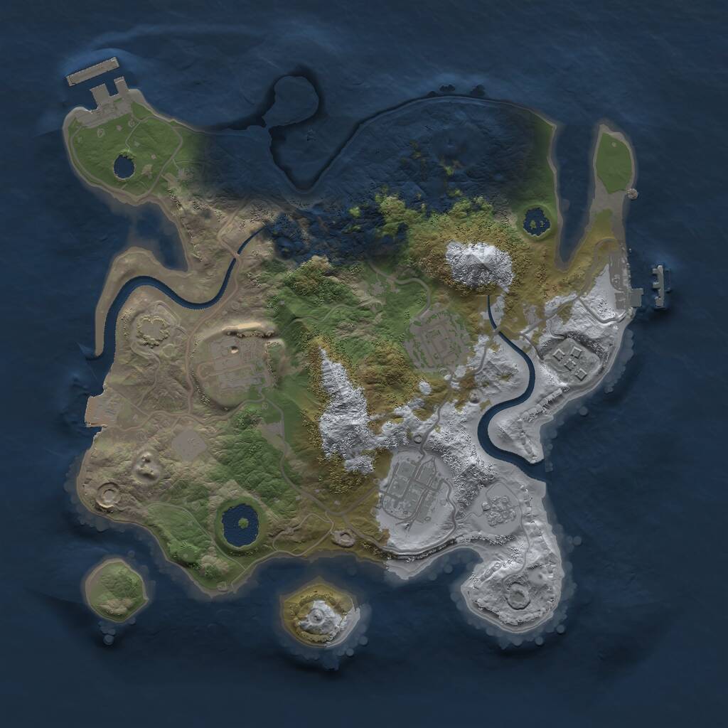 Rust Map: Procedural Map, Size: 2750, Seed: 150000, 9 Monuments