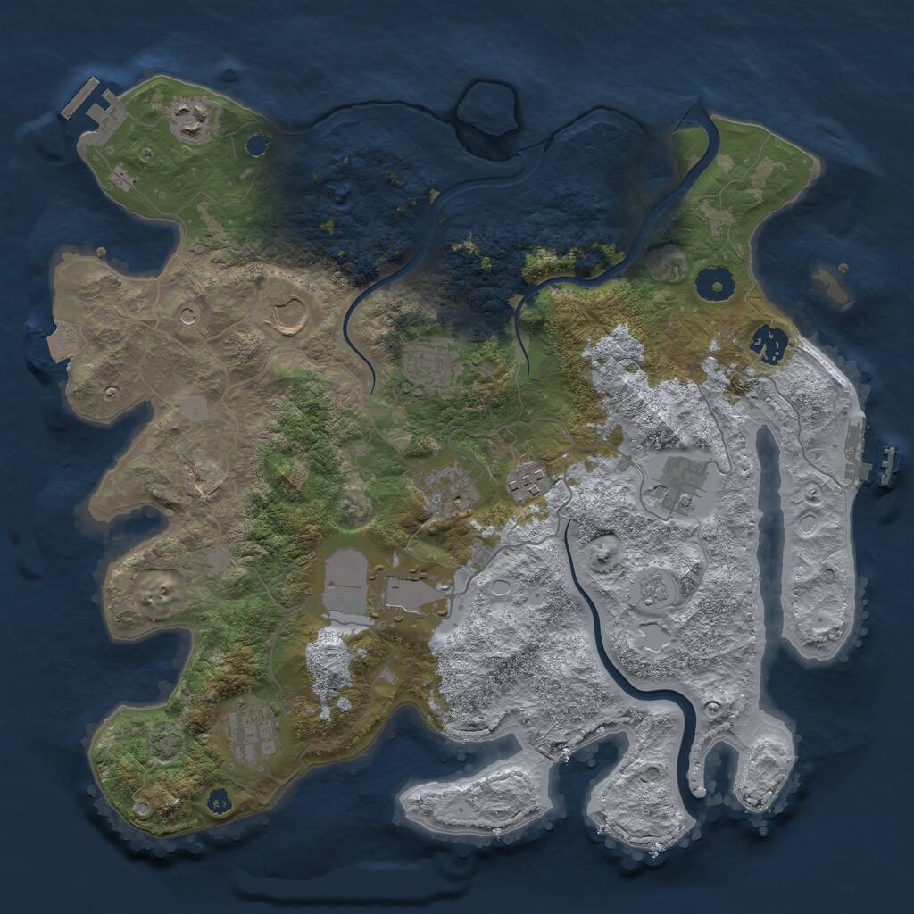 Rust Map: Procedural Map, Size: 3700, Seed: 209190891, 15 Monuments