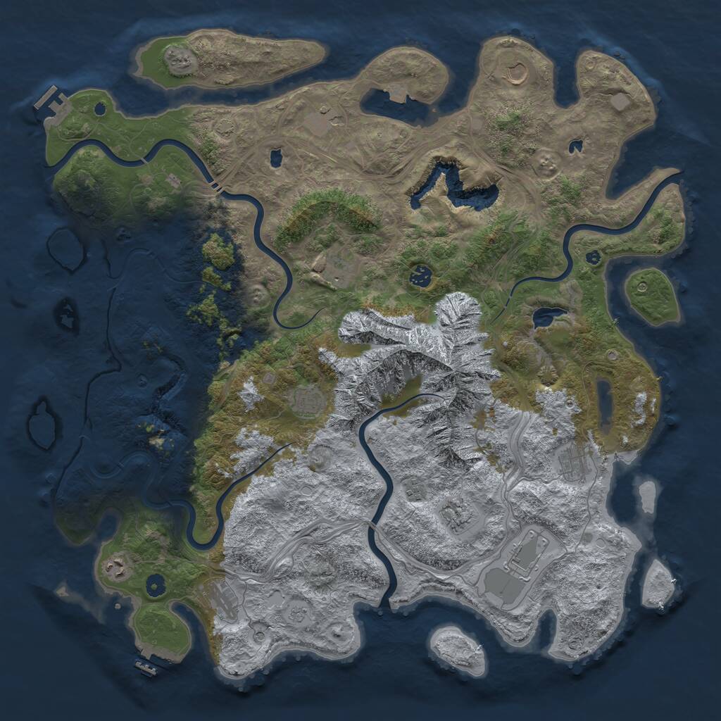 Rust Map: Procedural Map, Size: 5000, Seed: 1930720560, 17 Monuments