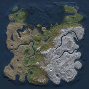 Thumbnail Rust Map: Procedural Map, Size: 4500, Seed: 553805820, 16 Monuments