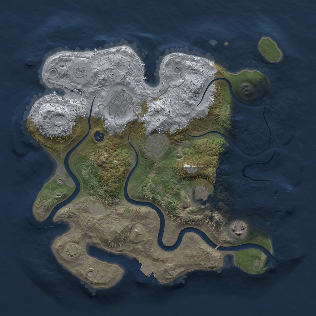 Rust Map: Procedural Map, Size: 3000, Seed: 246475143, 9 Monuments