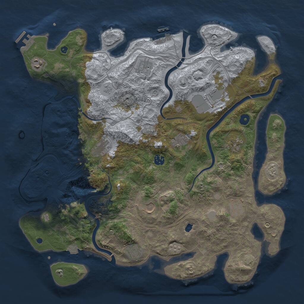 Rust Map: Procedural Map, Size: 4300, Seed: 1681754620, 17 Monuments