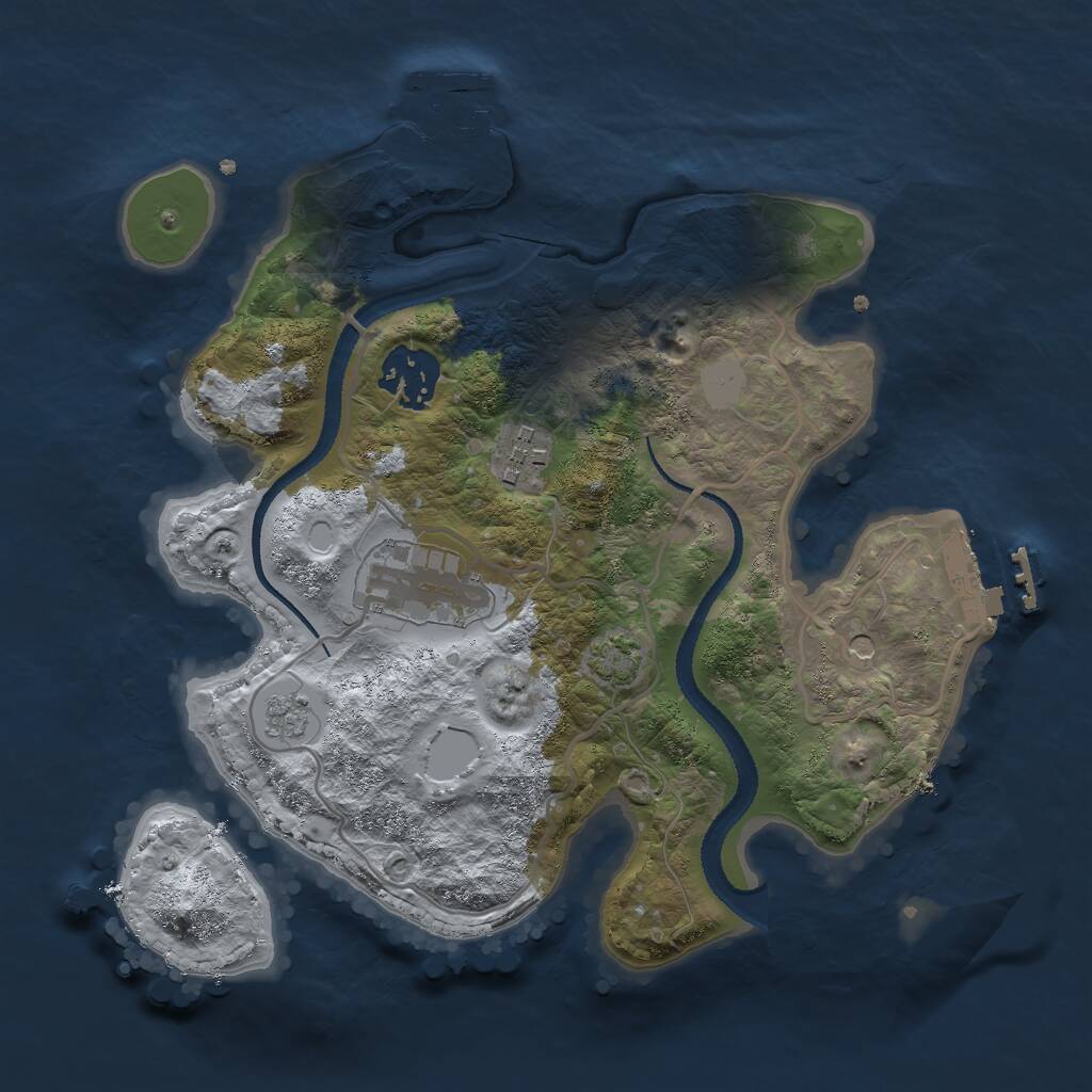 Rust Map: Procedural Map, Size: 2700, Seed: 1786276904, 9 Monuments