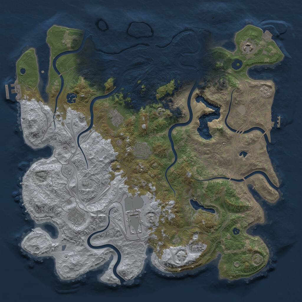 Rust Map: Procedural Map, Size: 4250, Seed: 254692899, 14 Monuments