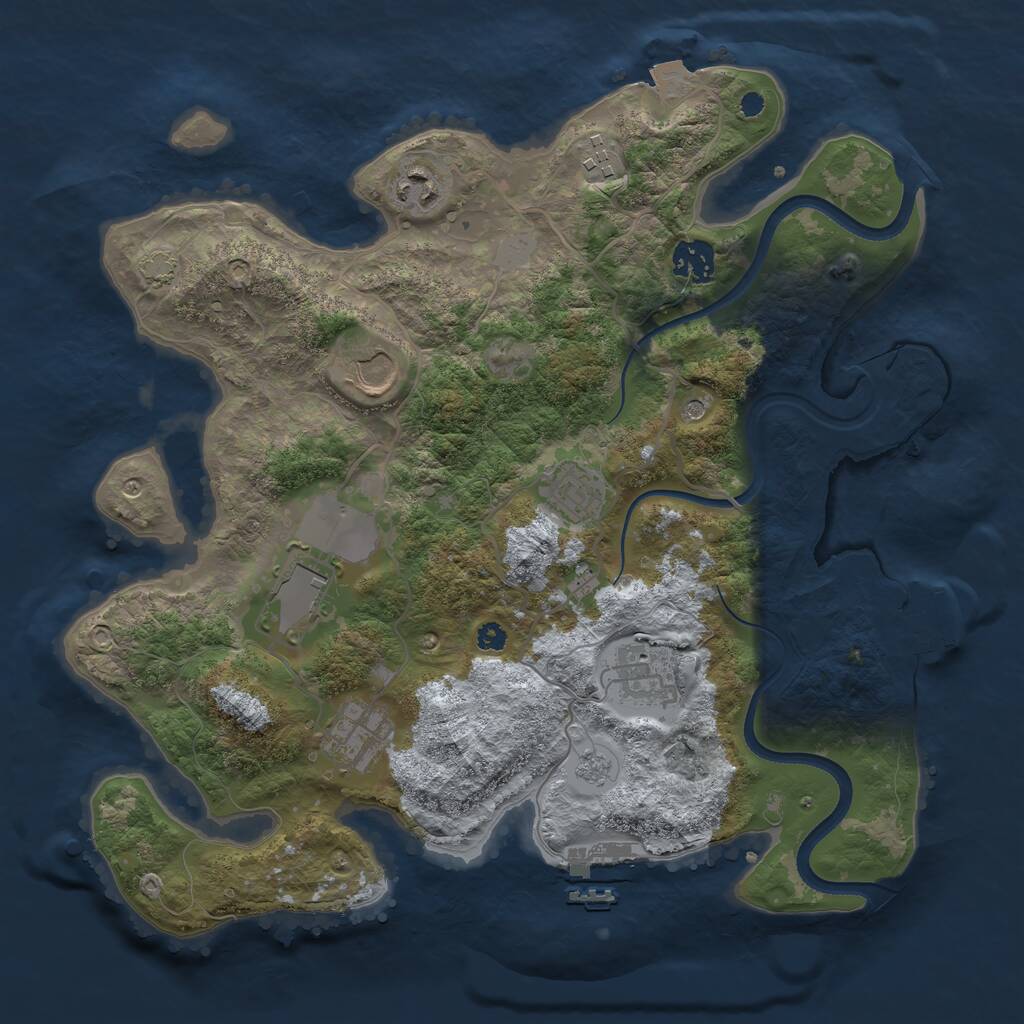 Rust Map: Procedural Map, Size: 3500, Seed: 145823, 14 Monuments