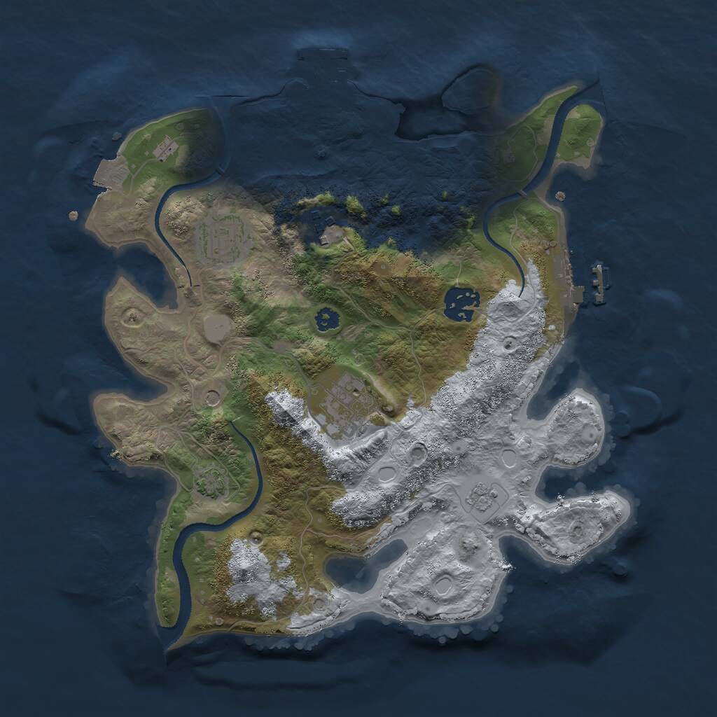 Rust Map: Procedural Map, Size: 3000, Seed: 2017587095, 10 Monuments