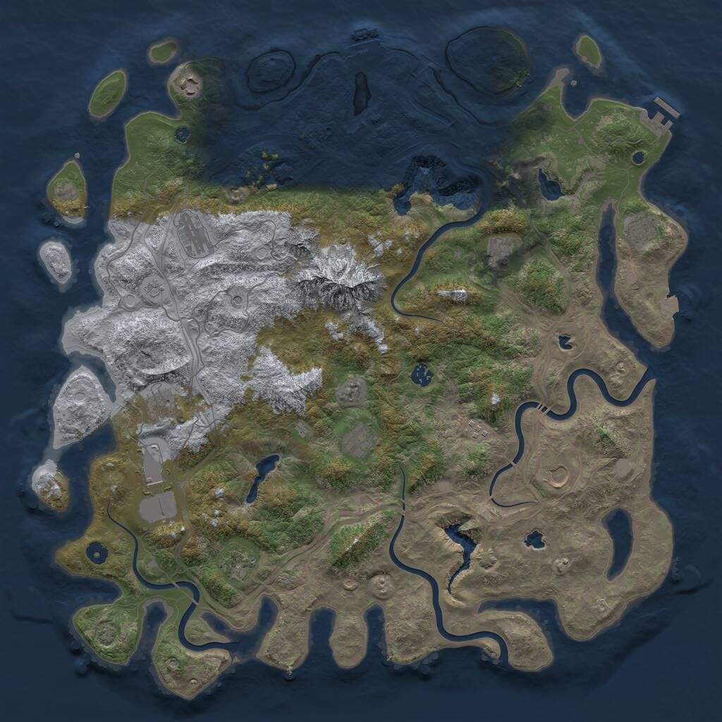 Rust Map: Procedural Map, Size: 5000, Seed: 1755436785, 17 Monuments
