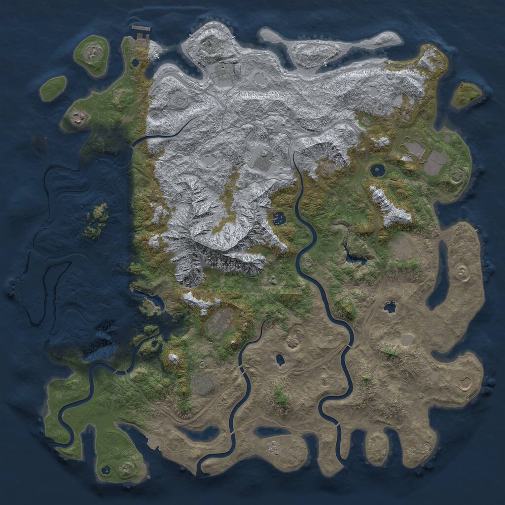 Rust Map: Procedural Map, Size: 5500, Seed: 1643114784, 17 Monuments