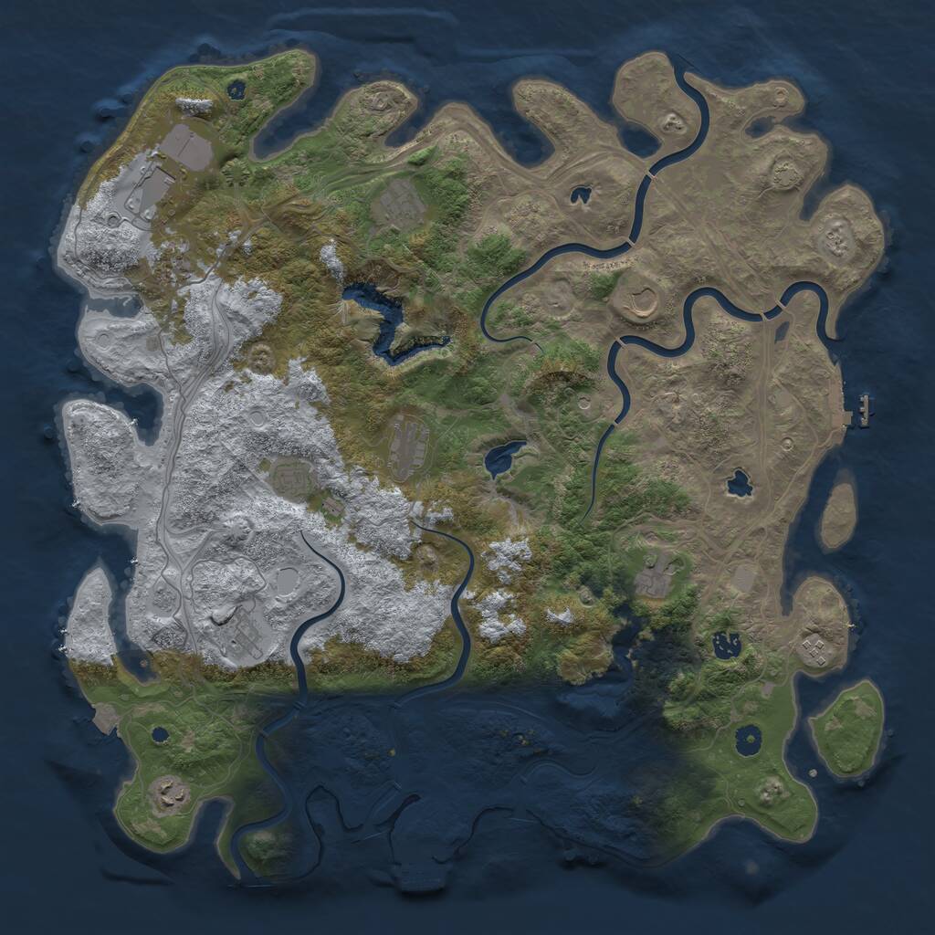 Rust Map: Procedural Map, Size: 4800, Seed: 1472977665, 17 Monuments