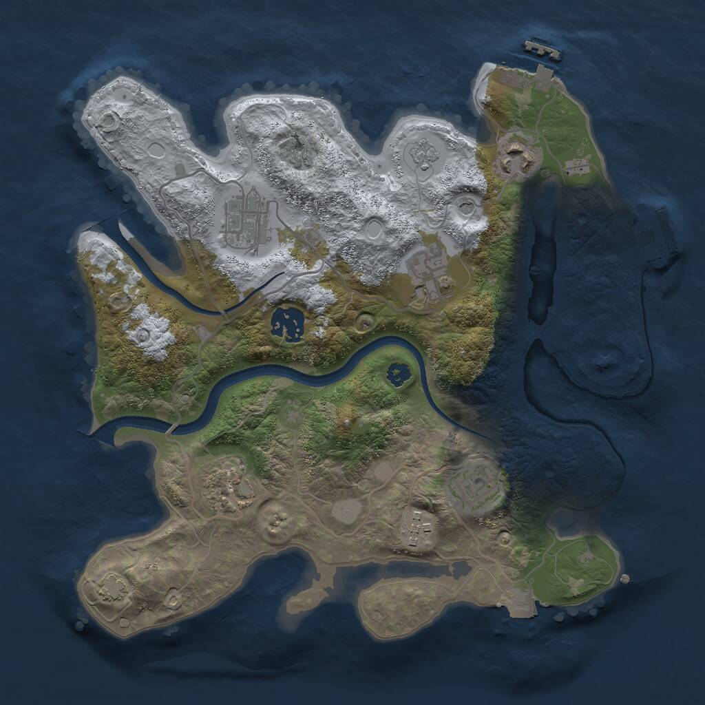 Rust Map: Procedural Map, Size: 3000, Seed: 1576853129, 13 Monuments