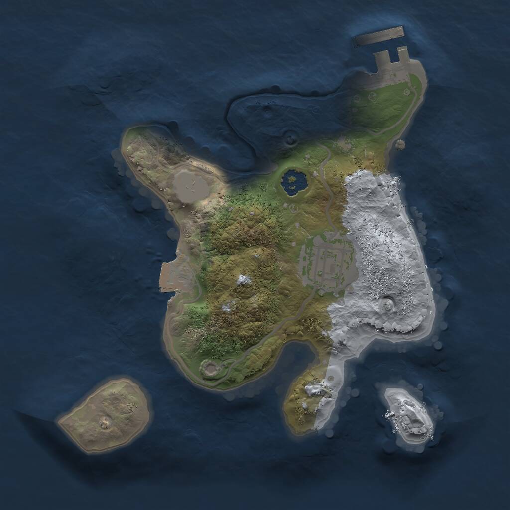 Rust Map: Procedural Map, Size: 2000, Seed: 1942201174, 3 Monuments