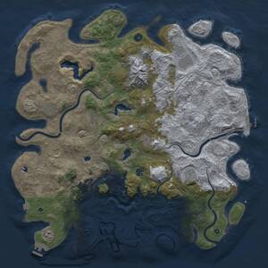 Thumbnail Rust Map: Procedural Map, Size: 5000, Seed: 25143856, 17 Monuments