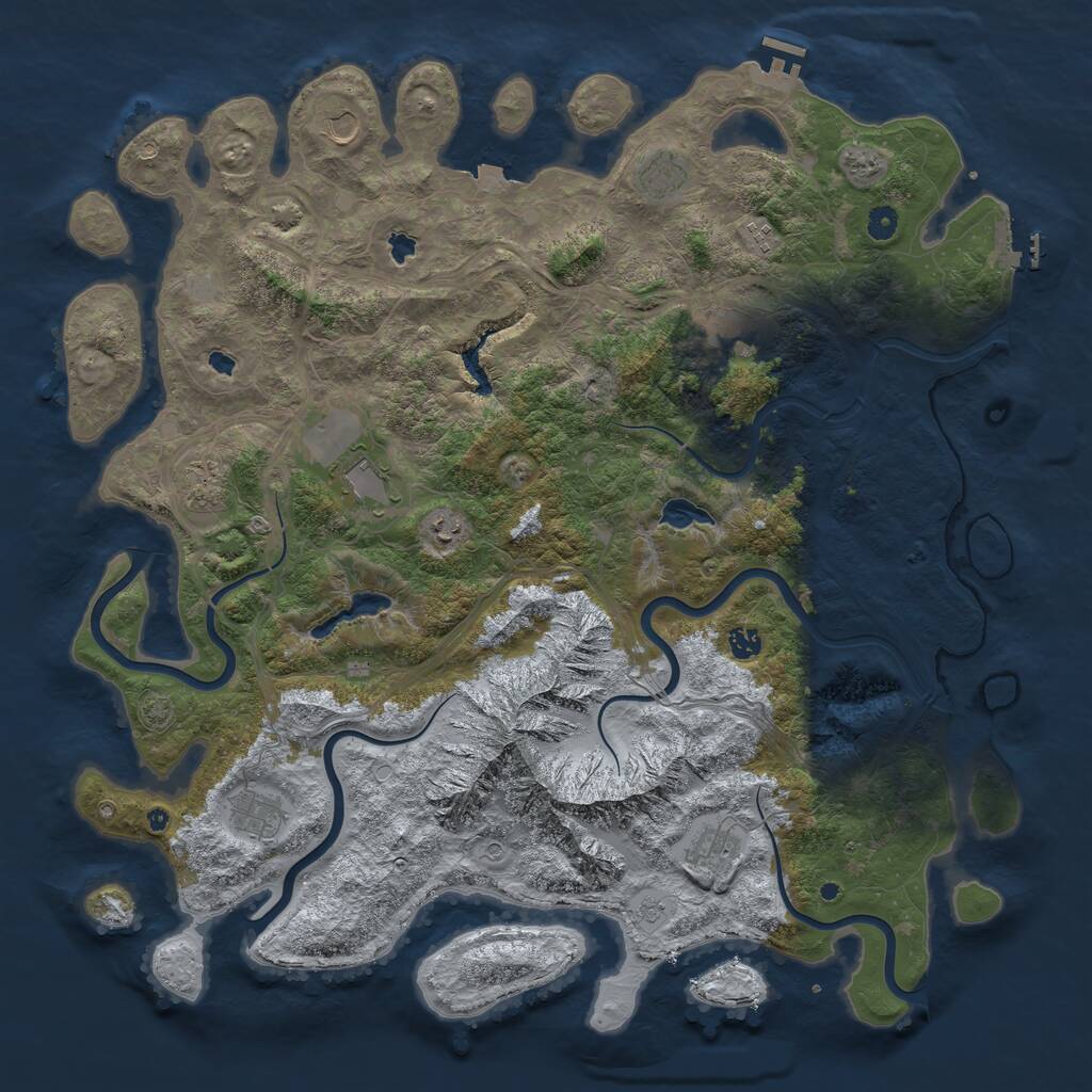 Rust Map: Procedural Map, Size: 5000, Seed: 314273738, 16 Monuments