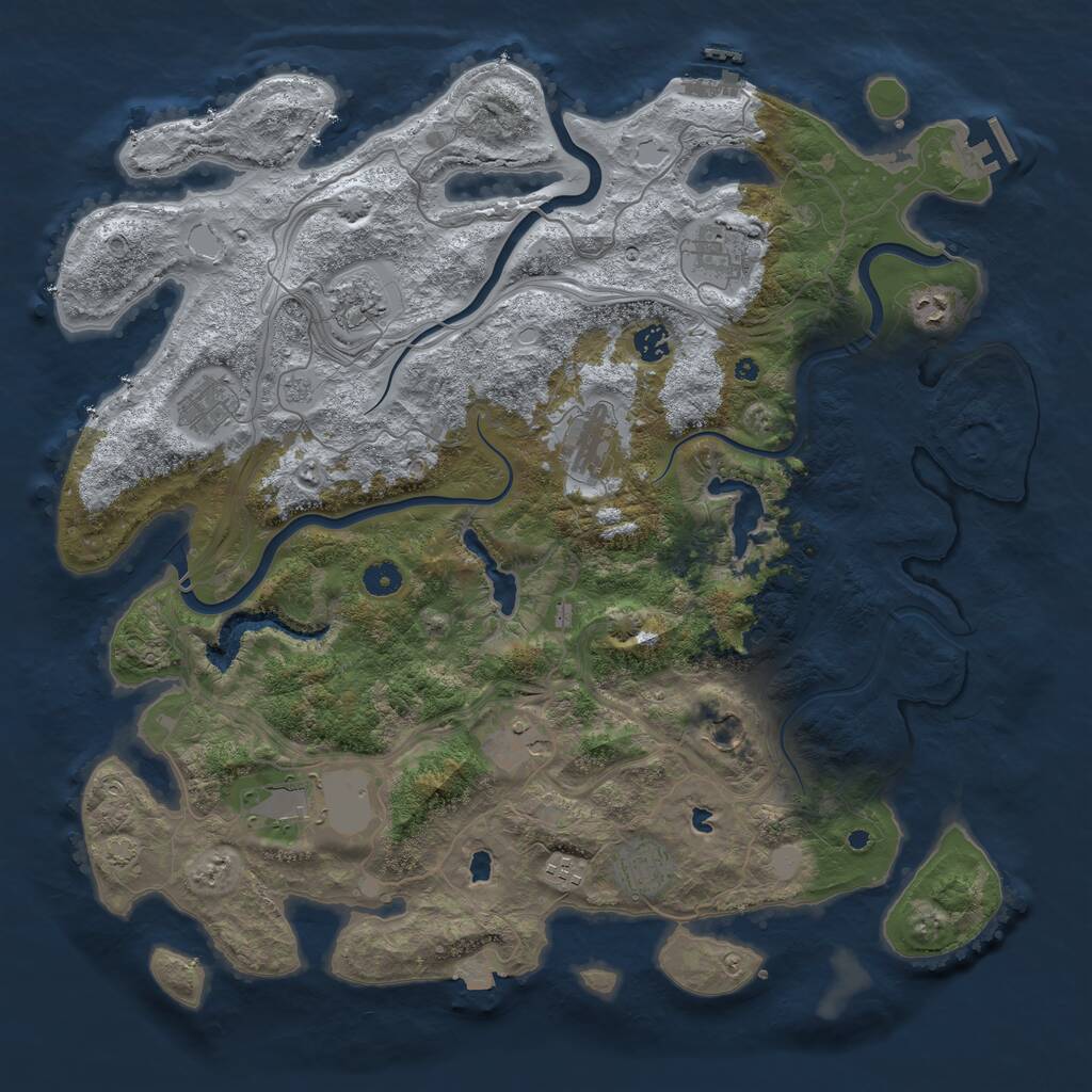 Rust Map: Procedural Map, Size: 4500, Seed: 562805689, 17 Monuments