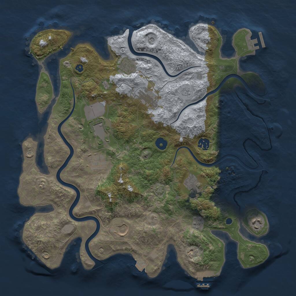 Rust Map: Procedural Map, Size: 3750, Seed: 2004133008, 15 Monuments
