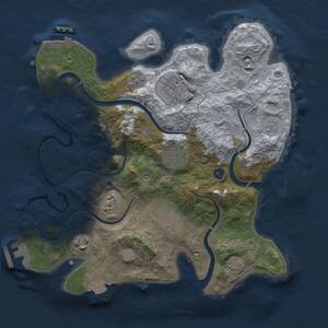 Thumbnail Rust Map: Procedural Map, Size: 3000, Seed: 376970942, 11 Monuments