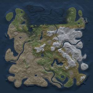 Thumbnail Rust Map: Procedural Map, Size: 4500, Seed: 1154436323, 17 Monuments