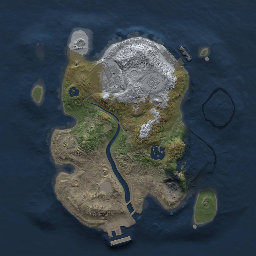 Rust Map: Procedural Map, Size: 2500, Seed: 200240277, 9 Monuments
