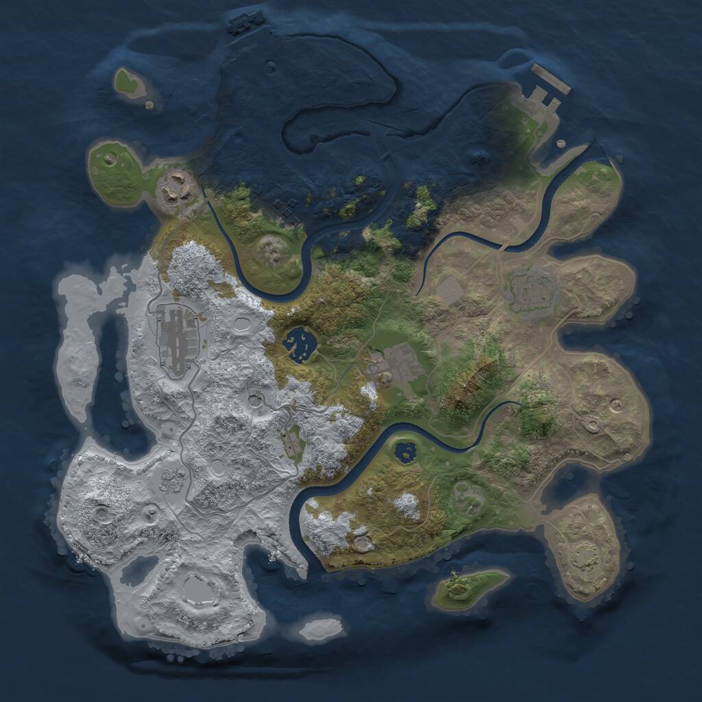 Rust Map: Procedural Map, Size: 3200, Seed: 254026440, 12 Monuments
