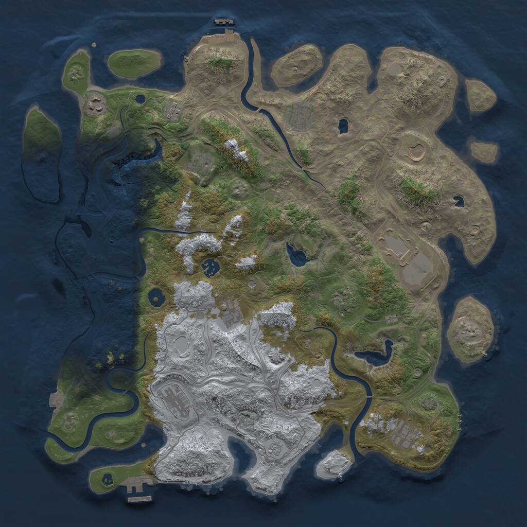 Rust Map: Procedural Map, Size: 4500, Seed: 97730815, 17 Monuments