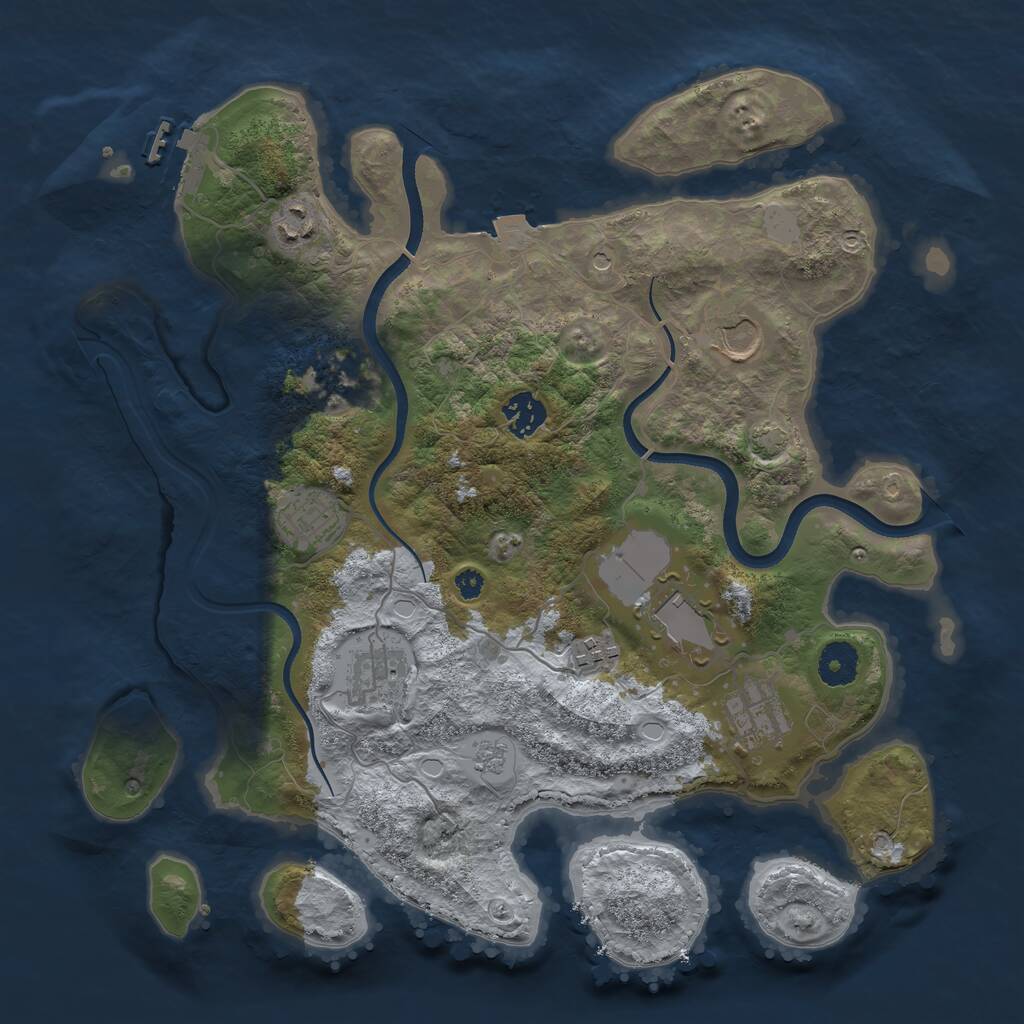 Rust Map: Procedural Map, Size: 3615, Seed: 1609226521, 13 Monuments