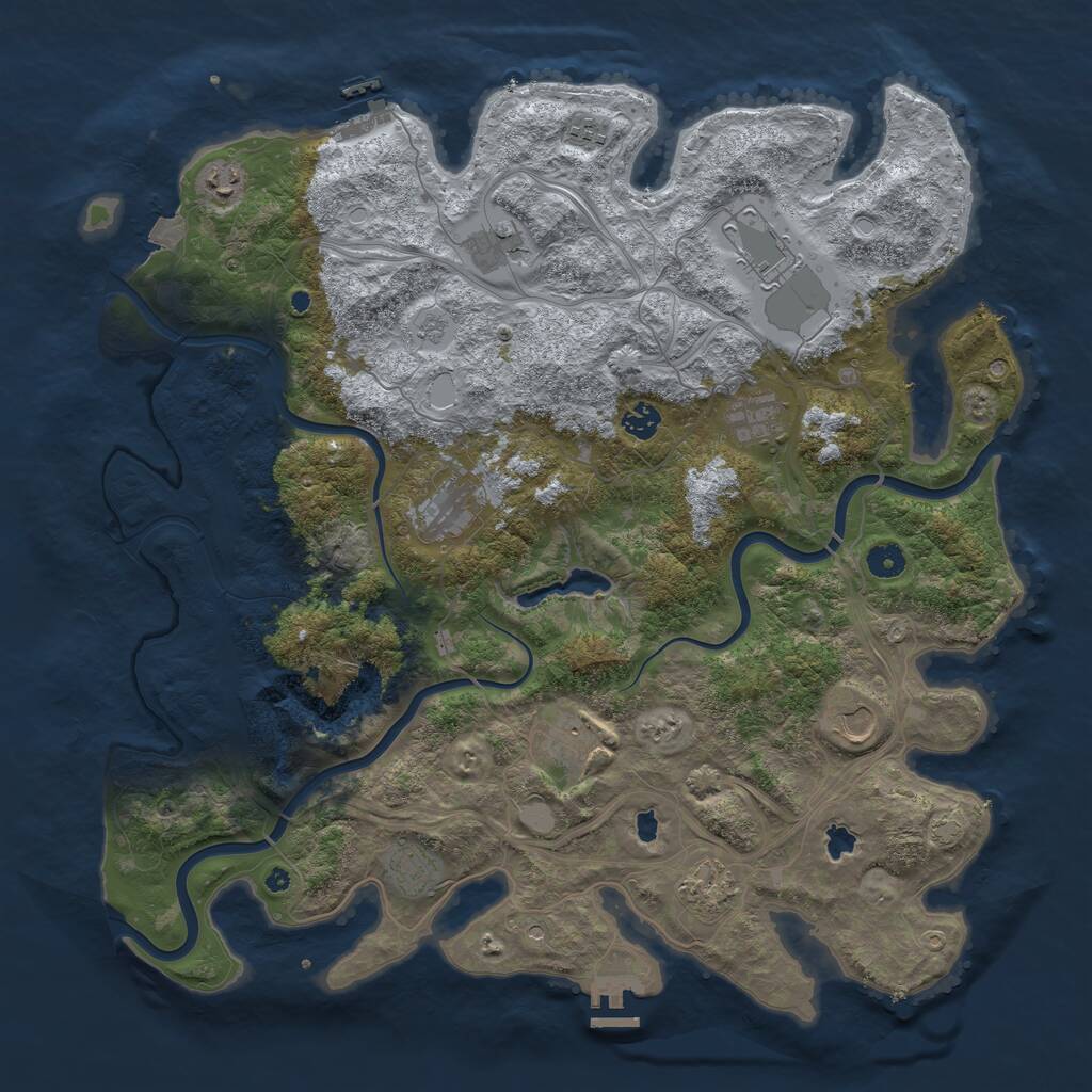 Rust Map: Procedural Map, Size: 4500, Seed: 66352432, 17 Monuments