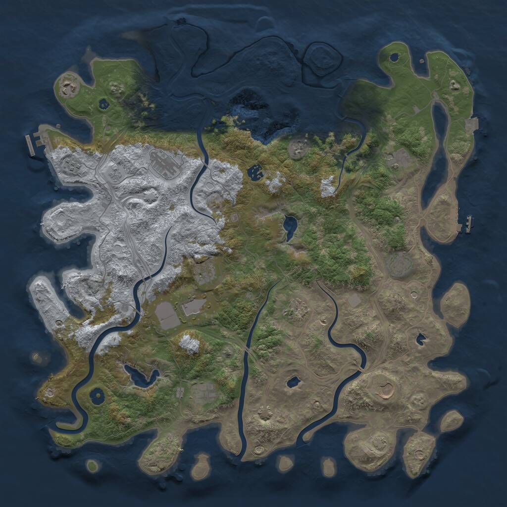Rust Map: Procedural Map, Size: 4800, Seed: 52373396, 17 Monuments