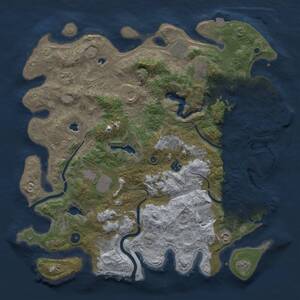 Thumbnail Rust Map: Procedural Map, Size: 4500, Seed: 639459390, 17 Monuments