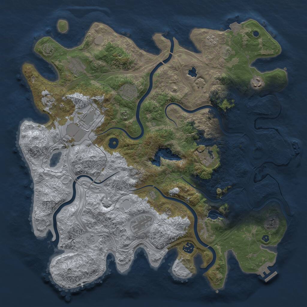 Rust Map: Procedural Map, Size: 4250, Seed: 810748290, 14 Monuments