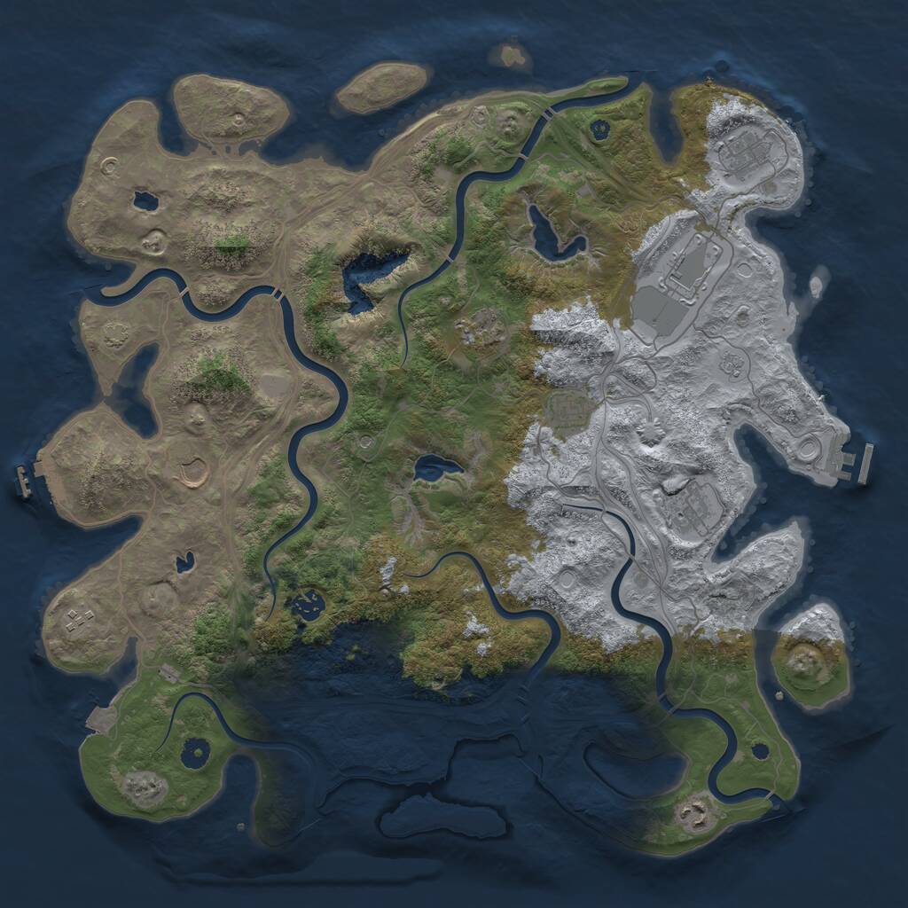 Rust Map: Procedural Map, Size: 4500, Seed: 2120959651, 15 Monuments