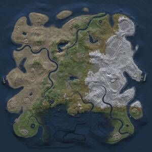 Thumbnail Rust Map: Procedural Map, Size: 4500, Seed: 2120959651, 15 Monuments