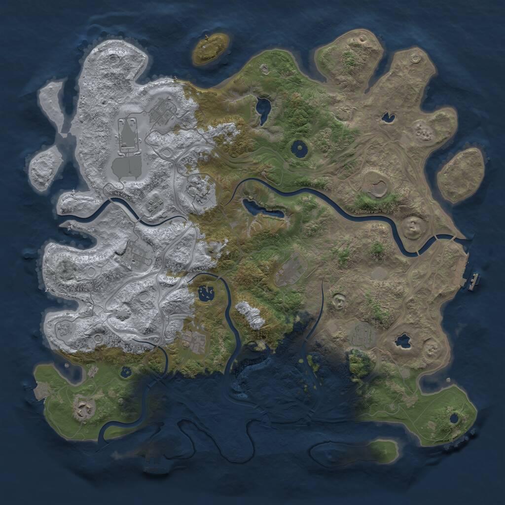 Rust Map: Procedural Map, Size: 4500, Seed: 1627579691, 17 Monuments