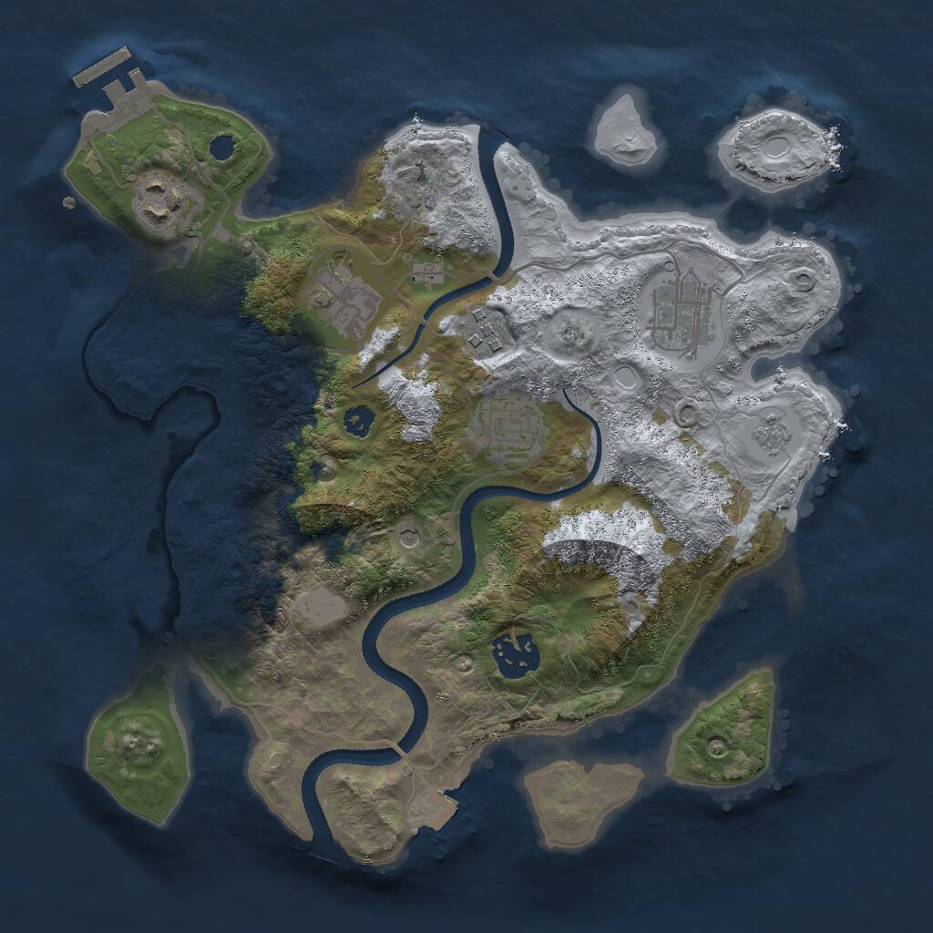 Rust Map: Procedural Map, Size: 3000, Seed: 2069435898, 10 Monuments