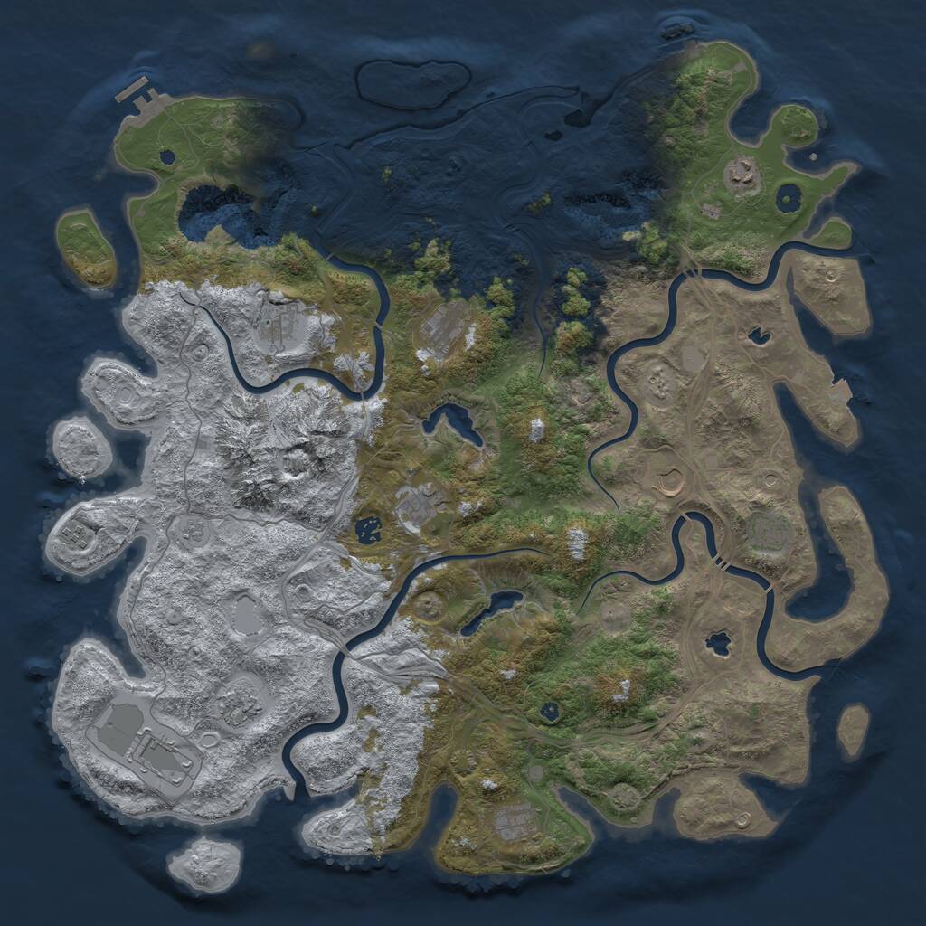 Rust Map: Procedural Map, Size: 5000, Seed: 1513353016, 17 Monuments