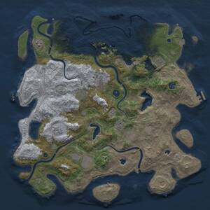 Thumbnail Rust Map: Procedural Map, Size: 4500, Seed: 624949505, 16 Monuments