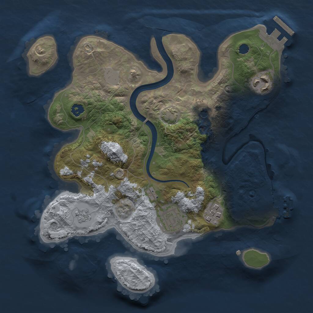 Rust Map: Procedural Map, Size: 2500, Seed: 4521, 9 Monuments