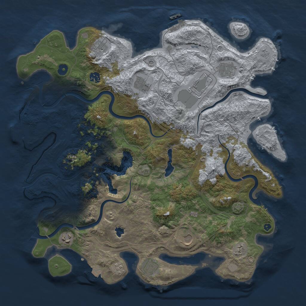 Rust Map: Procedural Map, Size: 4250, Seed: 454199317, 15 Monuments