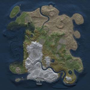 Thumbnail Rust Map: Procedural Map, Size: 3500, Seed: 1376207110, 15 Monuments