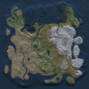 Thumbnail Rust Map: Procedural Map, Size: 4000, Seed: 15152453, 17 Monuments
