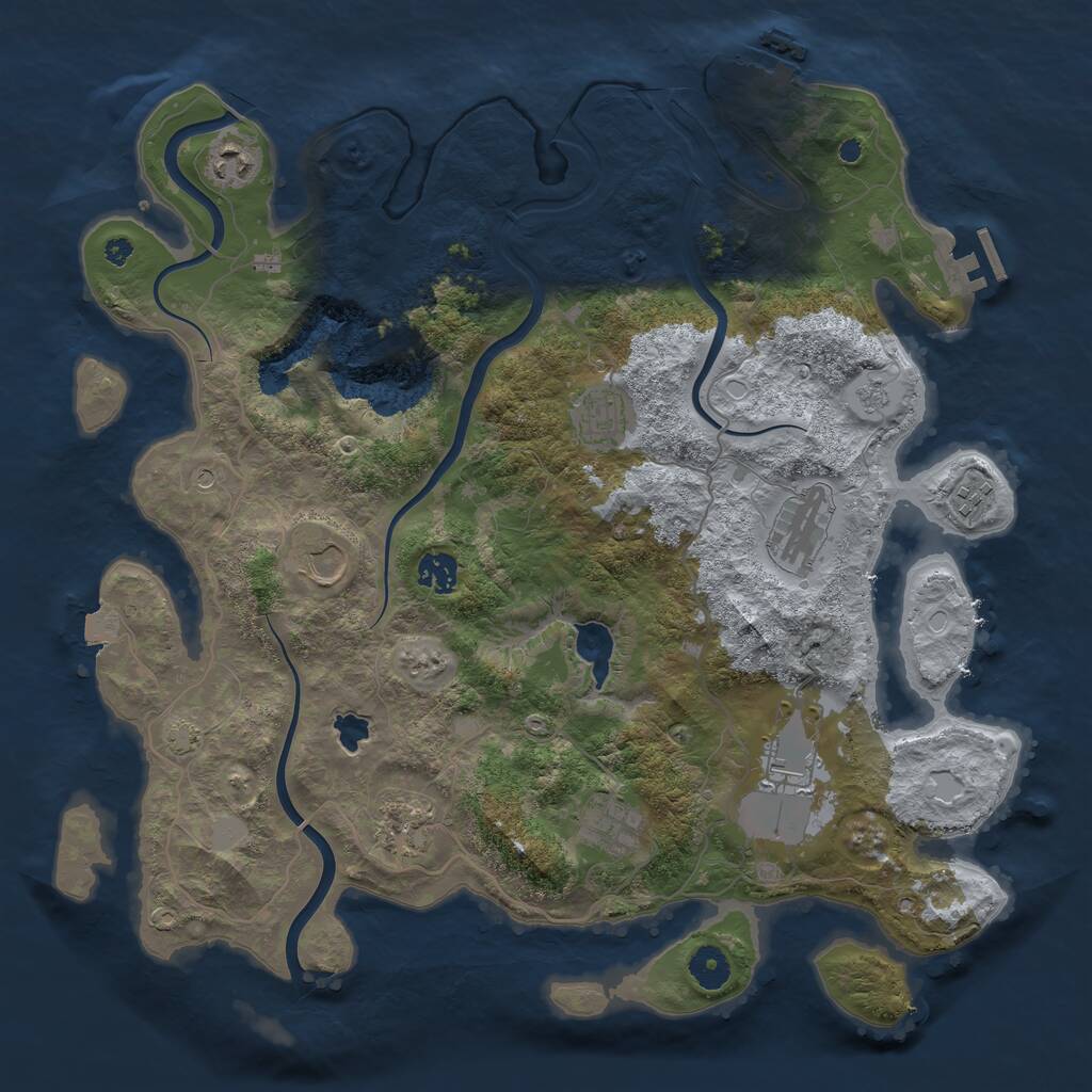 Rust Map: Procedural Map, Size: 4000, Seed: 15152453, 15 Monuments