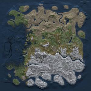 Thumbnail Rust Map: Procedural Map, Size: 5000, Seed: 1014142557, 16 Monuments