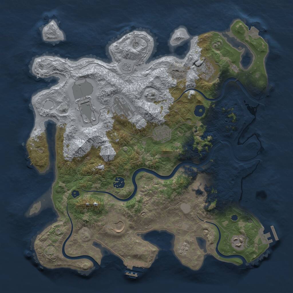Rust Map: Procedural Map, Size: 3800, Seed: 982807986, 15 Monuments