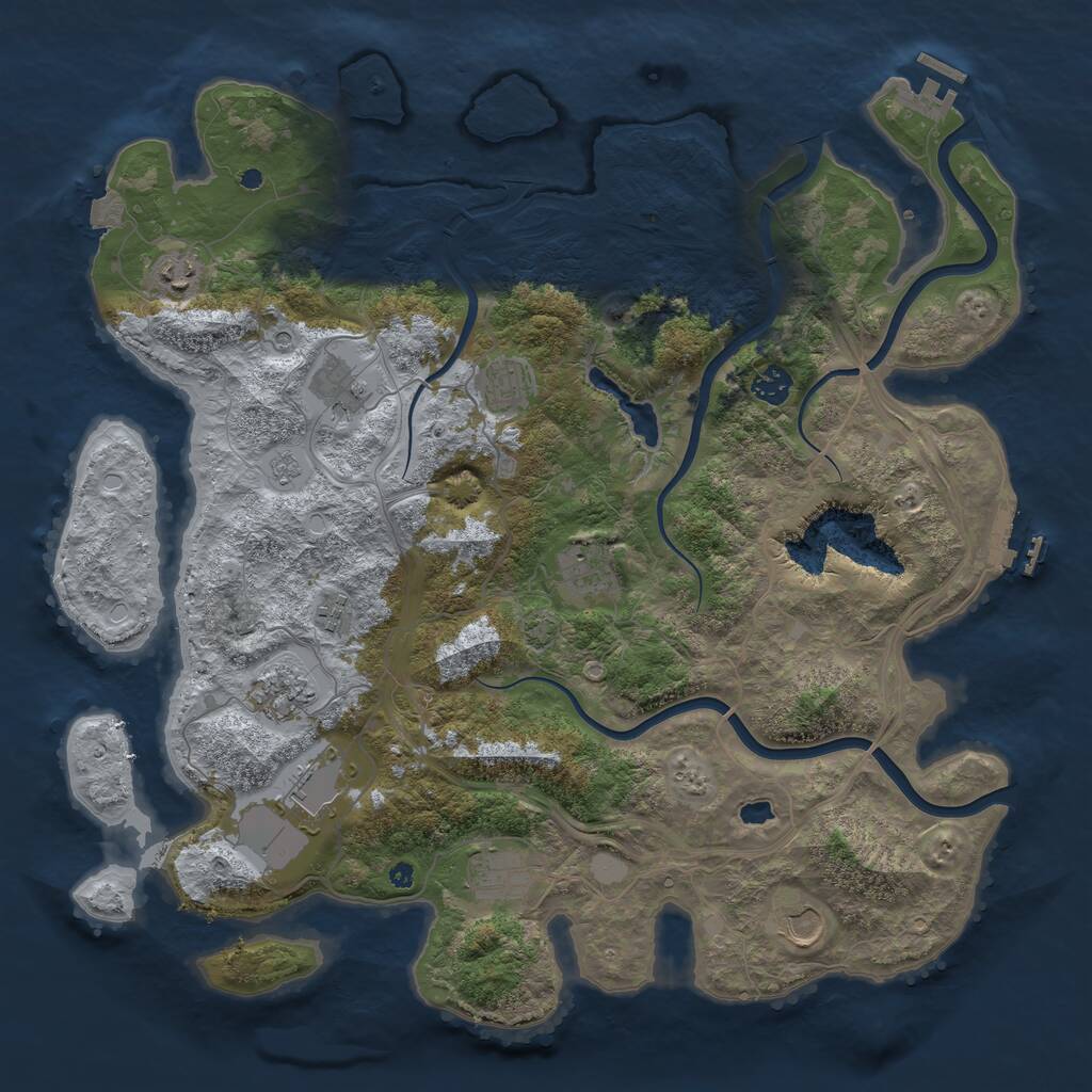 Rust Map: Procedural Map, Size: 4250, Seed: 2044663279, 16 Monuments