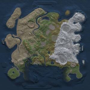 Thumbnail Rust Map: Procedural Map, Size: 3700, Seed: 374605544, 16 Monuments