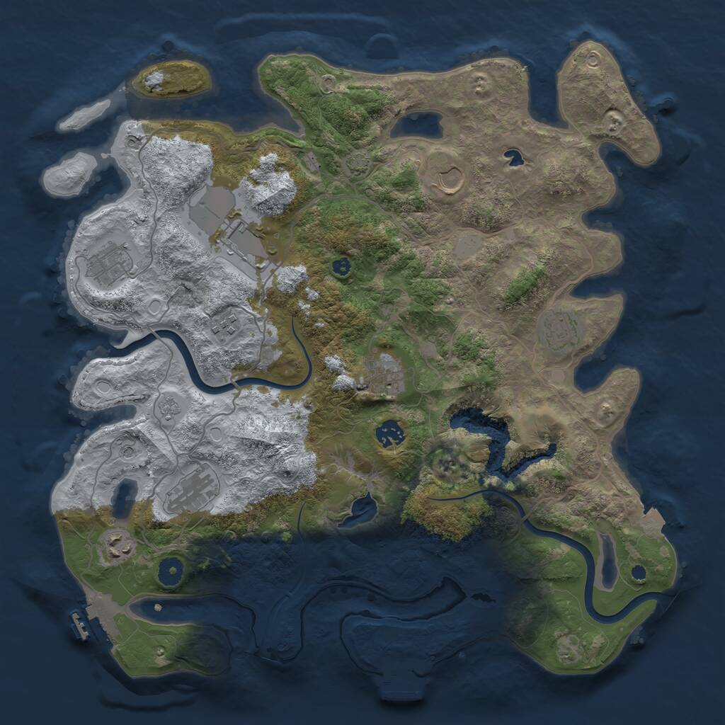 Rust Map: Procedural Map, Size: 4000, Seed: 1130931400, 15 Monuments