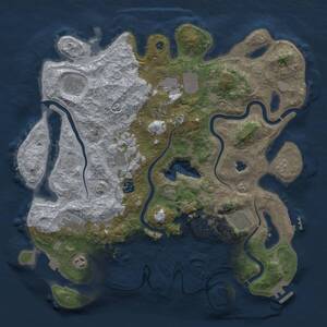 Thumbnail Rust Map: Procedural Map, Size: 4050, Seed: 1857567180, 16 Monuments