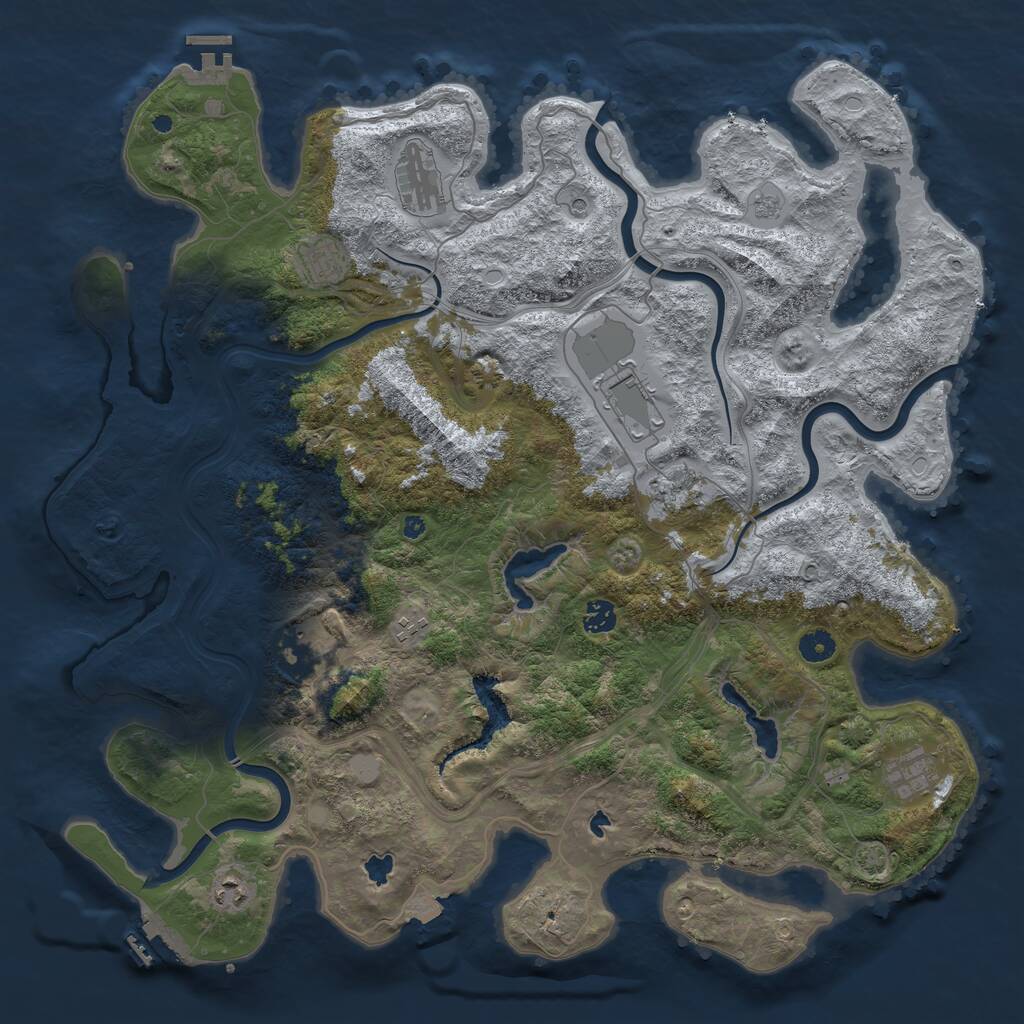 Rust Map: Procedural Map, Size: 4500, Seed: 1467460264, 15 Monuments